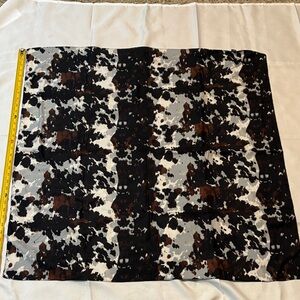 Dusti Rhoads 100% Silk cow print, brown black and Cream  36x36”